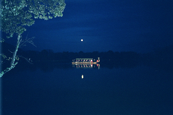 Daikakuji Temple dragon boat at full moon