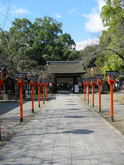 Hirano Shrine red lanterns