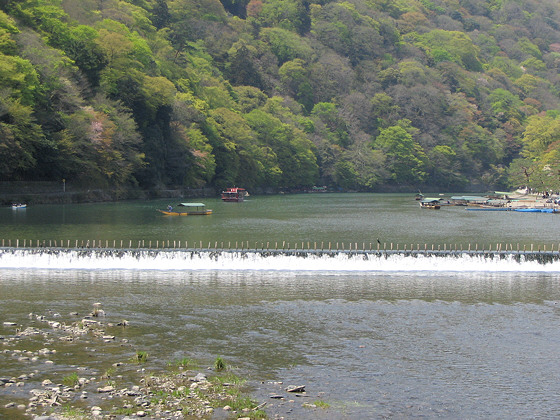 Boats on Oi River at Arashiyama